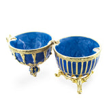 1885 Blue Enamel Ribbed Royal Imperial Easter Egg , dimensions in inches:  x  x