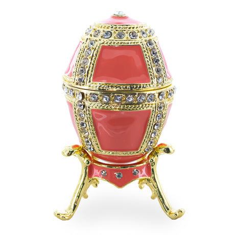 1890 Danish Palaces Royal Imperial Easter Egg in Pink color, Oval shape