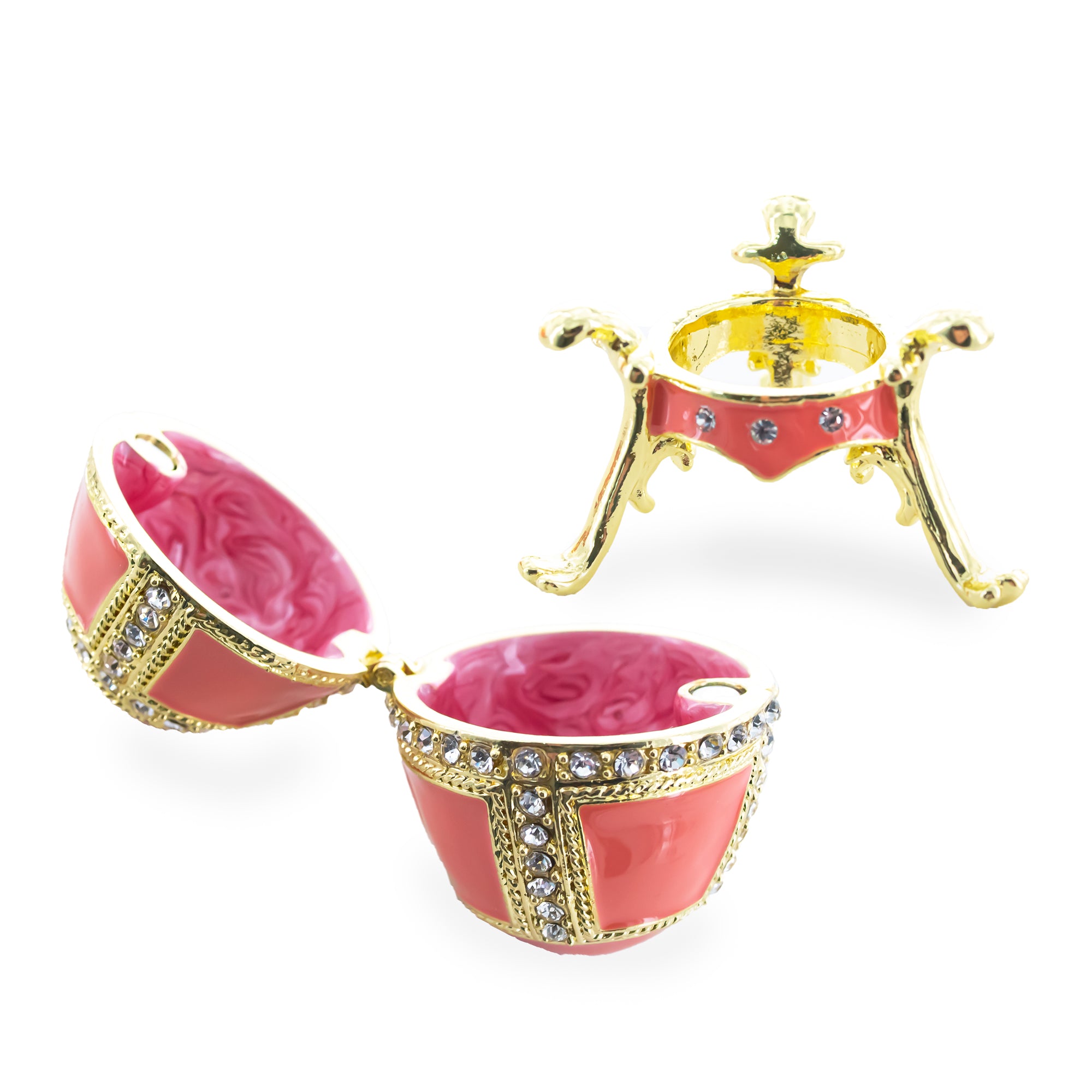 1890 Danish Palaces Royal Imperial Easter EggCzech Republic , dimensions in inches: 2.75 x 3.72 x 2.31