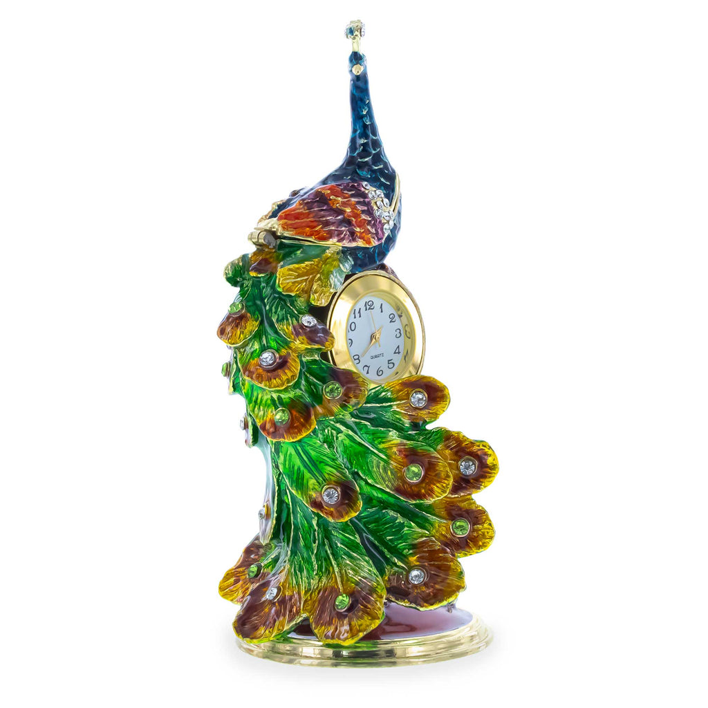 Shop Peacock Sitting on a Clock Trinket Box Figurine 5.5 Inches. Buy Jewelry Boxes > Pewter Multi
