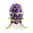 Pewter Jeweled Golden Arches on Purple Enamel Royal Inspired Imperial Easter  Egg 2.25 Inches in Purple color Oval