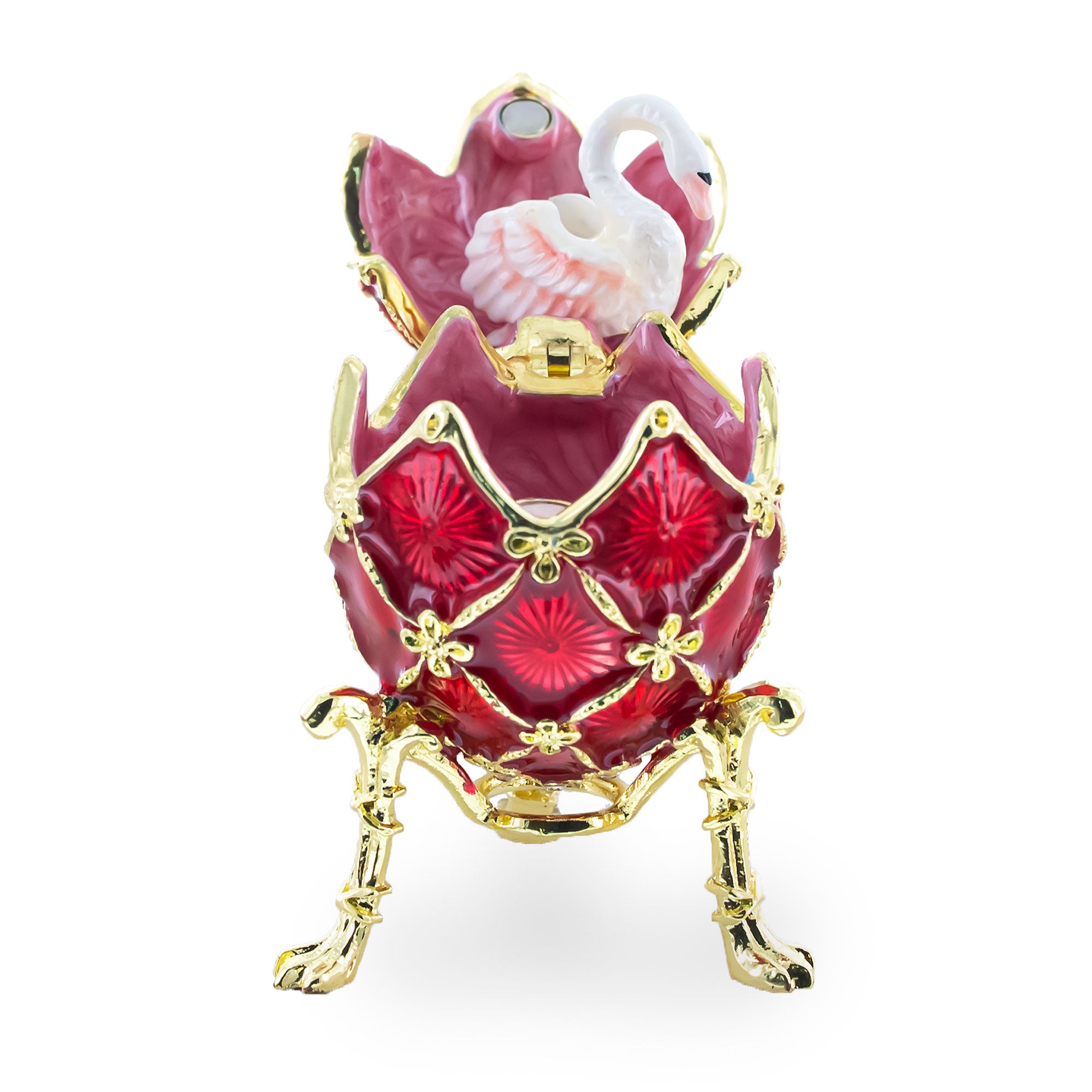 Shop 1906 The Swan Royal Imperial Easter Egg in Red. Buy Royal > Royal Eggs > Imperial Red Oval