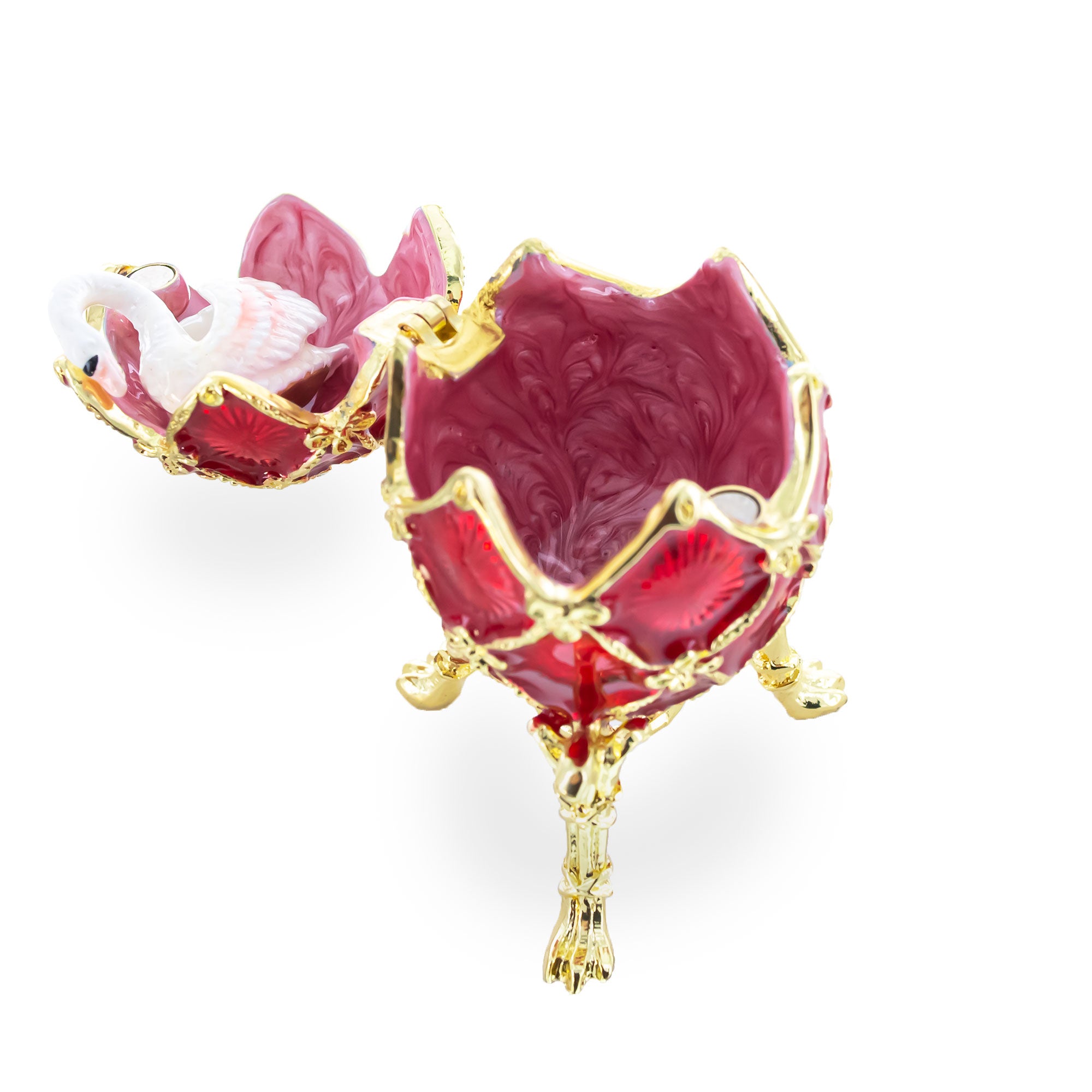 1906 El huevo de Pascua imperial real del cisne en rojo