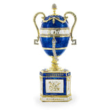 1895 Blue Serpent Clock Royal Imperial Easter Egg 7 Inches in Blue color
