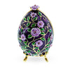Pewter Purple Garden Flowers Royal Inspired Metal Easter Egg 2.75 Inches in Purple color Oval