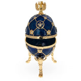 Coat of Arms Blue Royal Inspired Easter Egg , dimensions in inches: 4.8 x 2.2 x 2.2