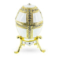 1890 Danish Palaces Royal Imperial Easter Egg in White in White color Oval