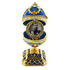 Blue Enamel Scrolls Royal Inspired Easter Egg in Blue color, Oval shape