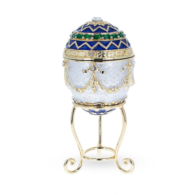 1903 Bonbonniere Royal Easter Egg in White color, Oval shape