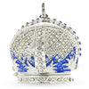 Royal Crown with Cross in Blue Enamel Jewelry Trinket Box Figurine ,dimensions in inches: 2.22 x 1.91 x 1.95