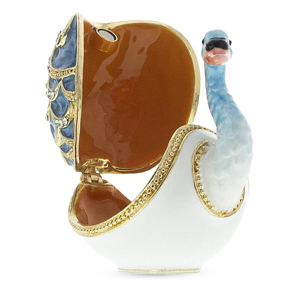 Jeweled Swan Trinket Box Figurine