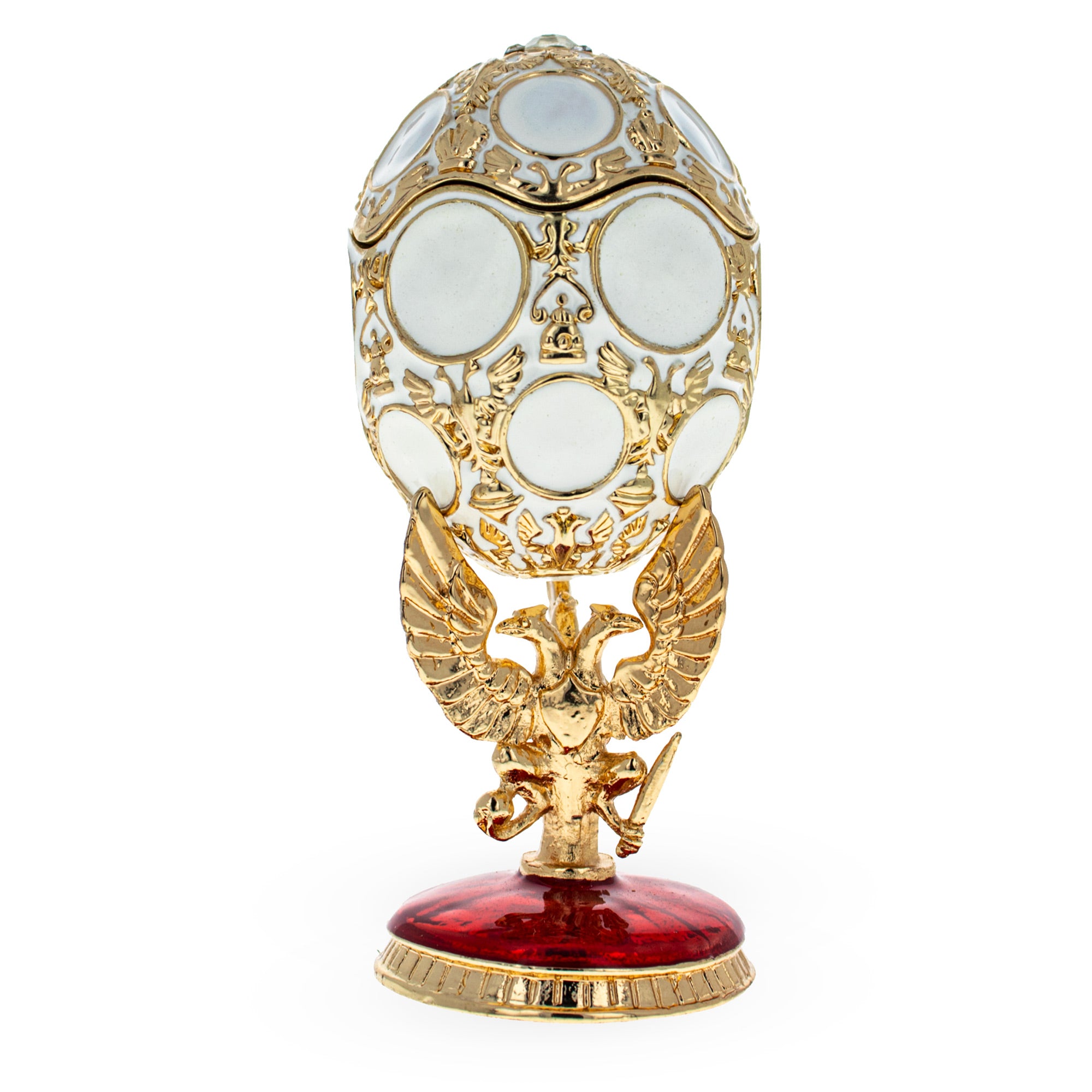 1913 Romanov Tercentenary Royal Easter Egg 3.6 Inches in Gold color Oval