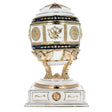 Red Cross on White Enamel Royal Inspired Imperial Easter Egg in White color Oval