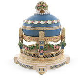 Pewter 1907 Love Trophies Egg (Cradle with Garlands) Musical Royal Easter Egg in Blue color