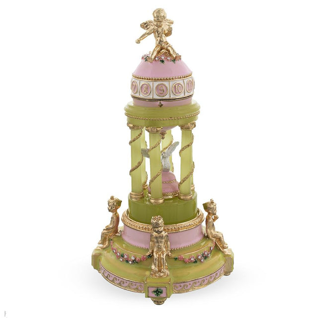 Pewter 1910 The Colonnade Musical Royal Imperial Easter Egg in Pink color