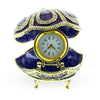 Bejeweled Purple Enamel Egg Figurine with Clock ,dimensions in inches: 1.95 x 2.12 x