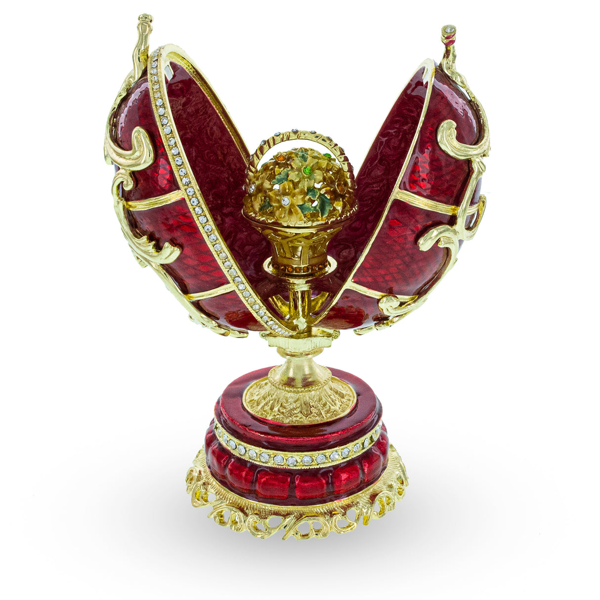 BestPysanky online gift shop sells Faberge replicas Imperial royal collectible Easter egg decorative Russian inspired style jewelry trinket box bejeweled jeweled enameled decoration figurine collection house music box crystal value for sale real