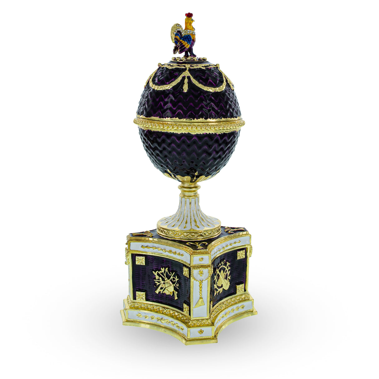 BestPysanky online gift shop sells Faberge replicas Imperial royal collectible Easter egg decorative Russian inspired style jewelry trinket box bejeweled jeweled enameled decoration figurine collection house music box crystal value for sale real