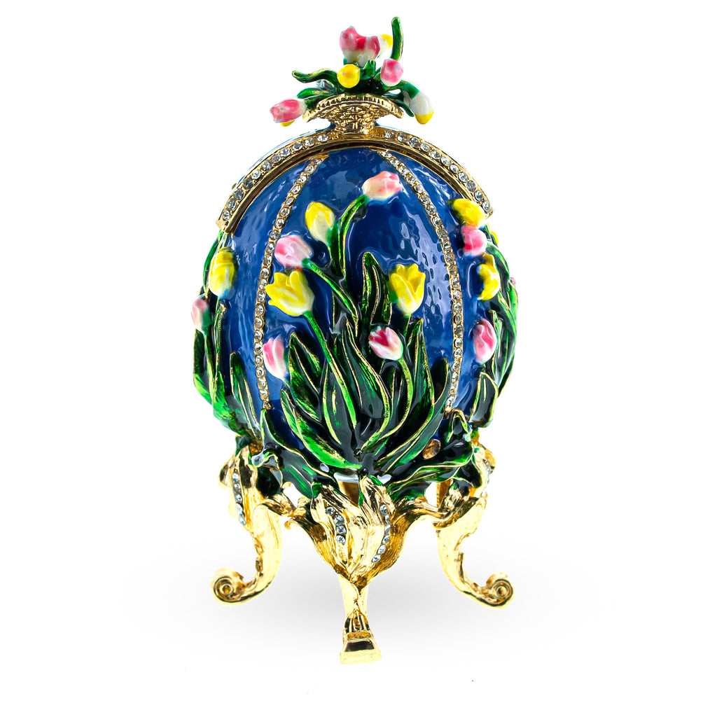 1898 Lilies of the Valley Royal Imperial Easter  Egg 4.75 InchesCzech Republic , dimensions in inches: 4.6 x 2.45 x 2.4