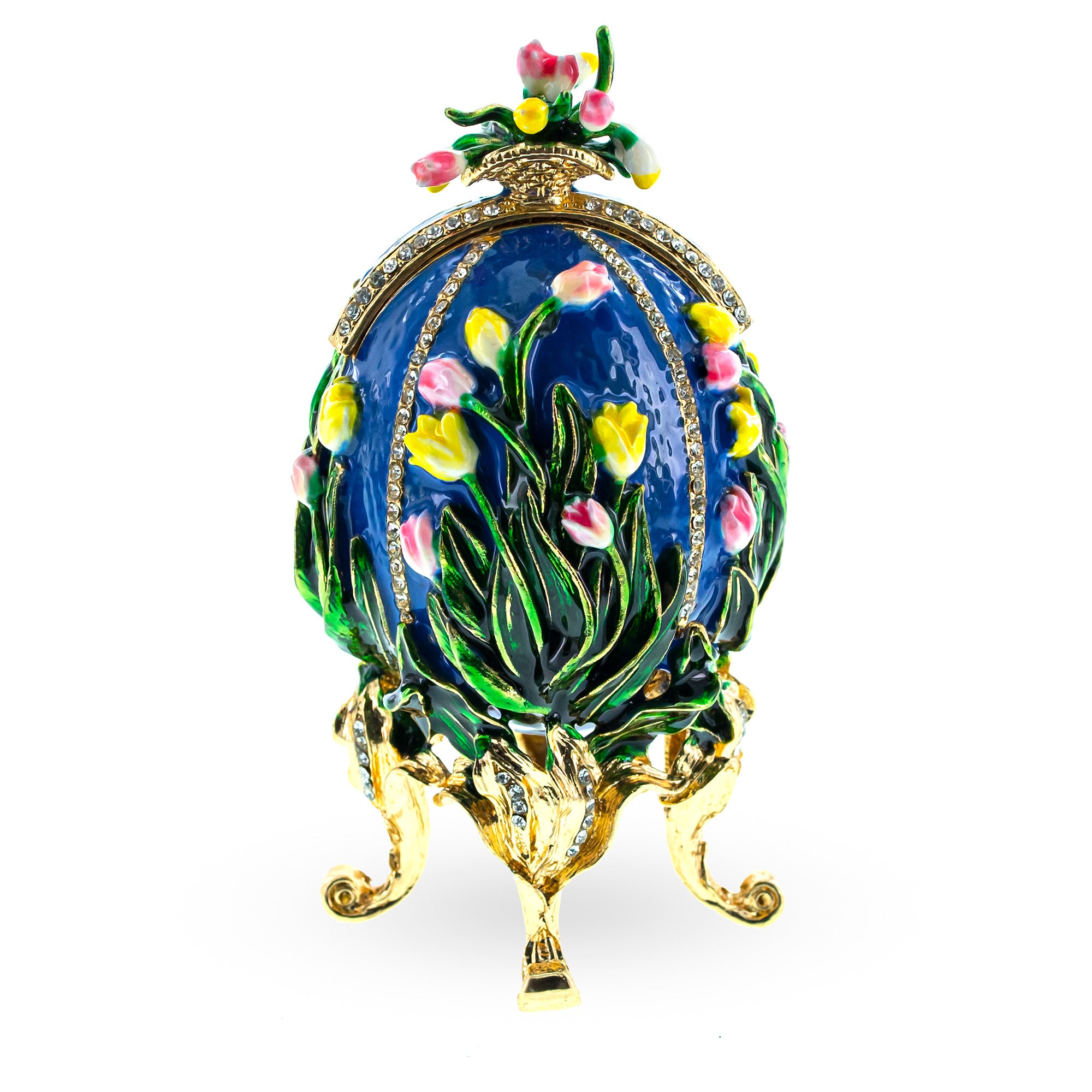 1898 Lilies of the Valley Royal Imperial Easter  Egg 4.75 InchesCzech Republic , dimensions in inches: 4.6 x 2.45 x 2.4