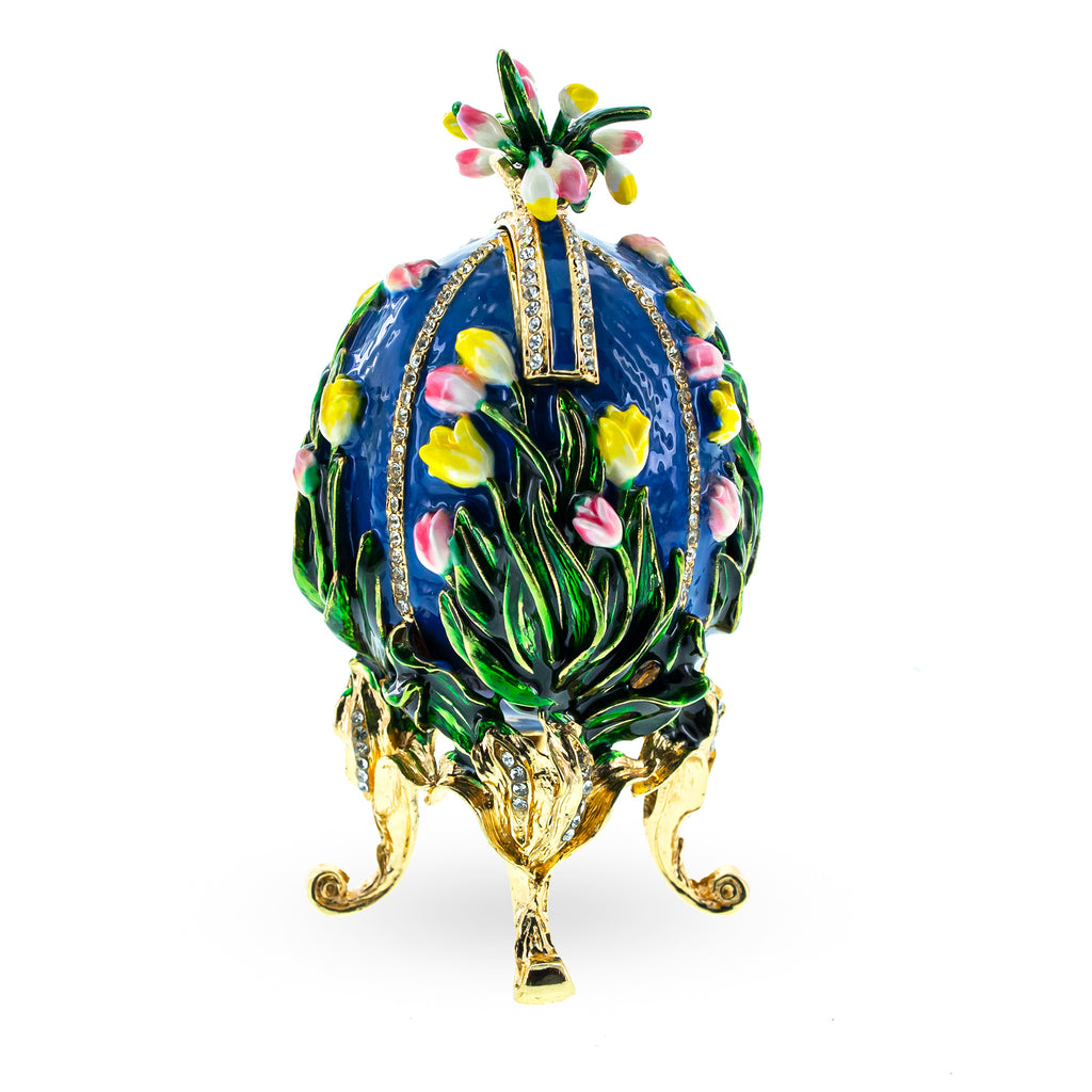 Shop 1898 Lilies of the Valley Royal Imperial Easter Egg 4.75 Inches. Buy Royal > Royal Eggs > Imperial Blue Oval