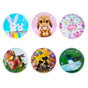 Bunnies, Hummingbird, Cats Easter Theme Fridge Magnets in Multi color Round