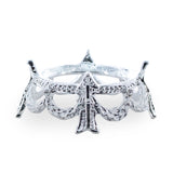 Royal Crown Silver Tone Metal Egg Sphere Stand Holder Display in Silver color