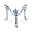 W-Shape Silver Tone Metal Egg Sphere Stand Holder Display in Silver color