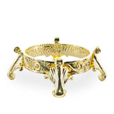 Scroll Four-legged Gold Tone Metal Egg Sphere Stand Holder Display in Gold color
