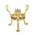 Eagles Gold Tone Metal Ostrich Egg Sphere Stand Holder Display 3.4 Inches Tall in Gold color
