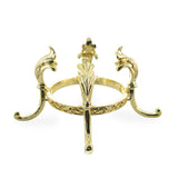 Four-legged Gold Tone Metal Ostrich Egg Sphere Stand Holder Display 2.53 Inches Tall in Gold color