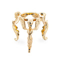 Three Angels Gold Tone Metal Egg Sphere Stand Holder Display in Gold color