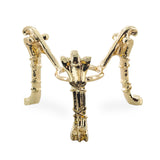 W-Shape Gold Tone Metal Egg Sphere Stand Holder Display in Gold color