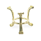Reversible Three Legged Gold Tone Metal Egg Sphere Stand Holder Display in Gold color