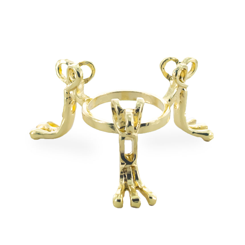 Spiral Gold Tone Metal Egg Sphere Stand Holder Display in Gold color