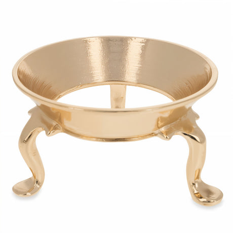 Round Cone Gold Tone Metal Egg Sphere Stand Holder Display in Gold color Round