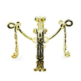 Four-legged Gold Tone Metal Egg Sphere Stand Holder Display in Gold color