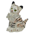 Maine Coon Cat with a Crystal Bow Jewelry Trinket Box Figurine in Multi color