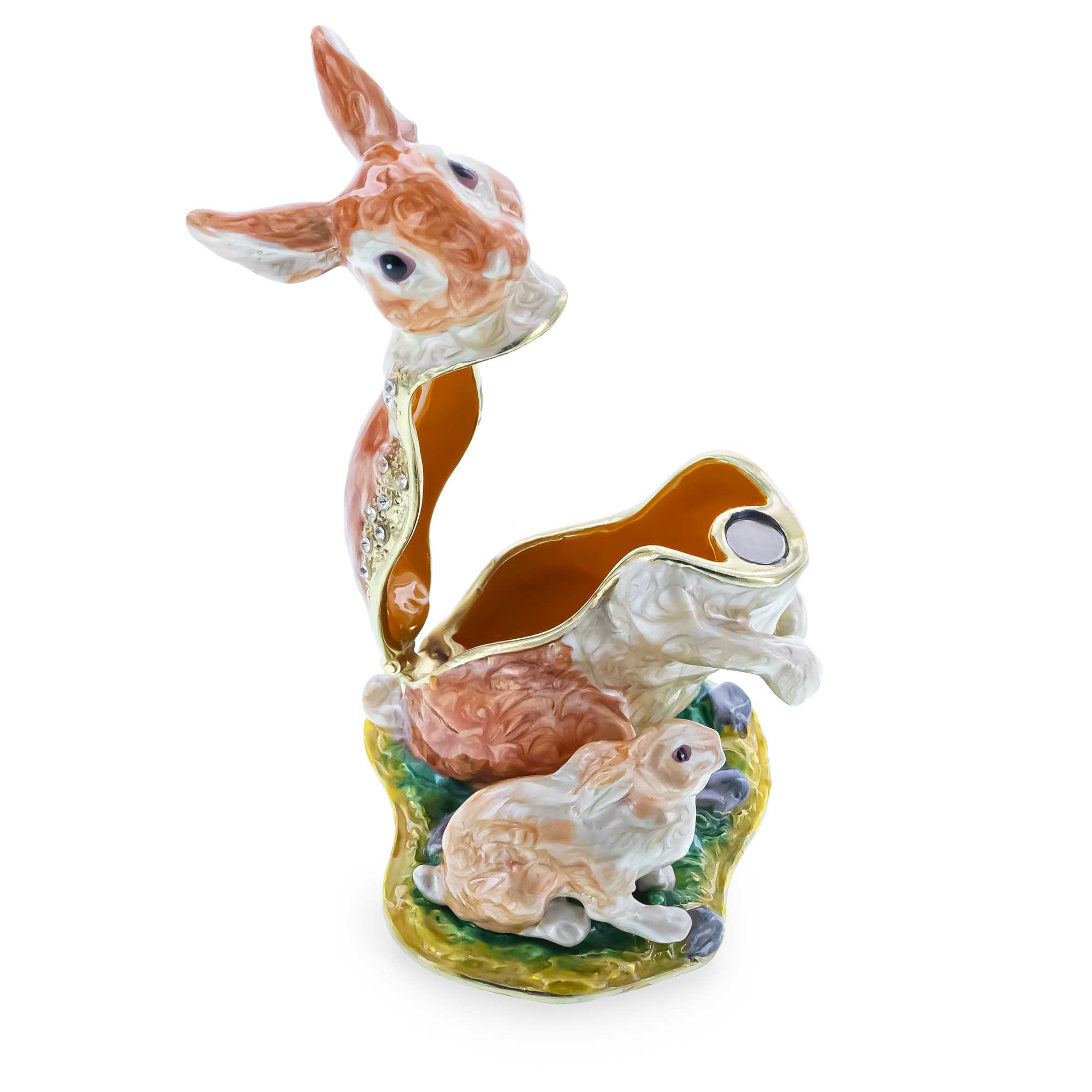 Bunny Family Trinket Box 3.25 Inches , dimensions in inches: 3.25 x 2 x 2.3