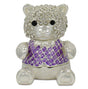 Crystal Teddy Bear Trinket Box Figurine 2 Inches in Multi color