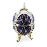 Trellis on Purple Enamel Royal Inspired Easter Egg 2.75 Inches in Purple color Oval