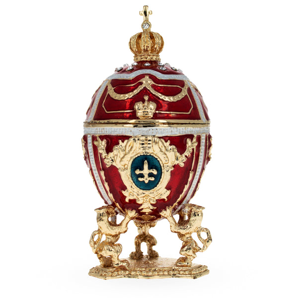 Lions Holding Royal Crown Inspired Easter Egg 2.75 Inches by BestPysanky