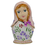 Jeweled Doll Trinket Box Figurine 3.75 Inches in Multi color