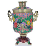 Samovar Teapot Trinket Box Figurine 4.5 Inches in Multi color