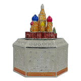 Pewter Kremlin Jewelry Trinket Box Figurine 4.25 Inches in Multi color