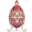 Pewter Red Royal Jeweled Inspired Imperial Easter Egg 4.5 Inches in Red color Oval