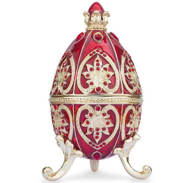 Red Royal Jeweled Inspired Imperial Easter Egg 4.5 Inches by BestPysanky