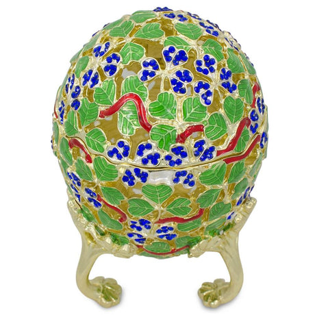 Shop 1902 Clover Leaf Royal Imperial Easter Egg. Buy Royal Royal Eggs Imperial  Oval  for Sale by Online Gift Shop BestPysanky Faberge replicas Imperial royal collectible Easter egg decorative Russian inspired style jewelry trinket box bejeweled jeweled enameled decoration figurine collection house music box crystal value for sale real