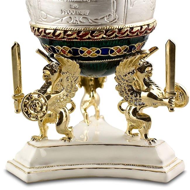 1900 Trans-Siberian Railway Royal Imperial Easter Egg , dimensions in inches: 4.5 x 2.5 x 2.5