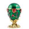 Pewter 1899 Pansy Royal Imperial Easter Egg 2.5 Inches in Green color Oval